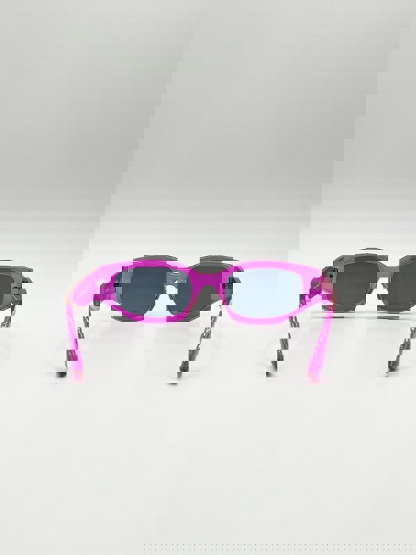 SVNX Angular Sunglasses in Translucent Hot Pink