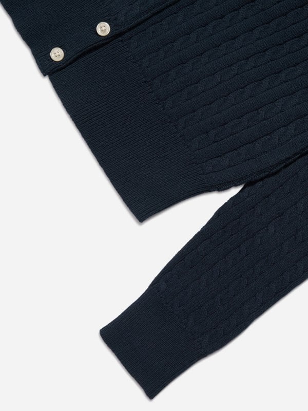 Ralph Lauren Kids Girls Mini Cable Knit Cardigan in Navy