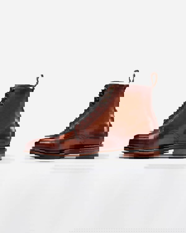 Oliver Sweeney Inglesham Mens Antiqued Calf Leather Boots - Dark Tan