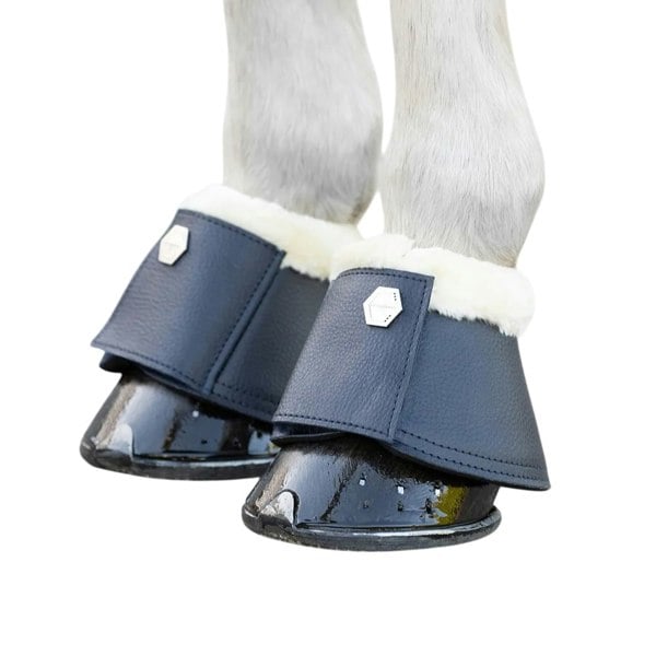 Coldstream Bowden Leather Horse Overreach Boots (Pack of 2) - Ink