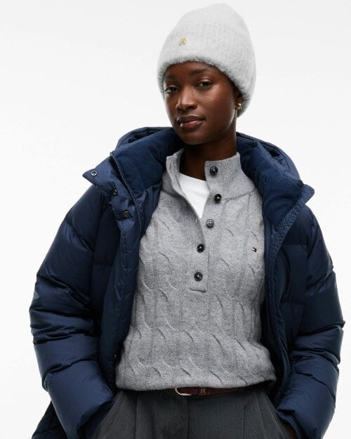 Tommy Hilfiger TH Elevated Chic Womens Beanie - Light Grey Heather