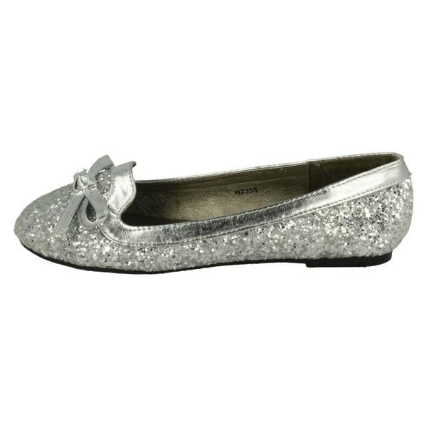 Spot On Girls Spot On Glitter Bow Detail Flats
