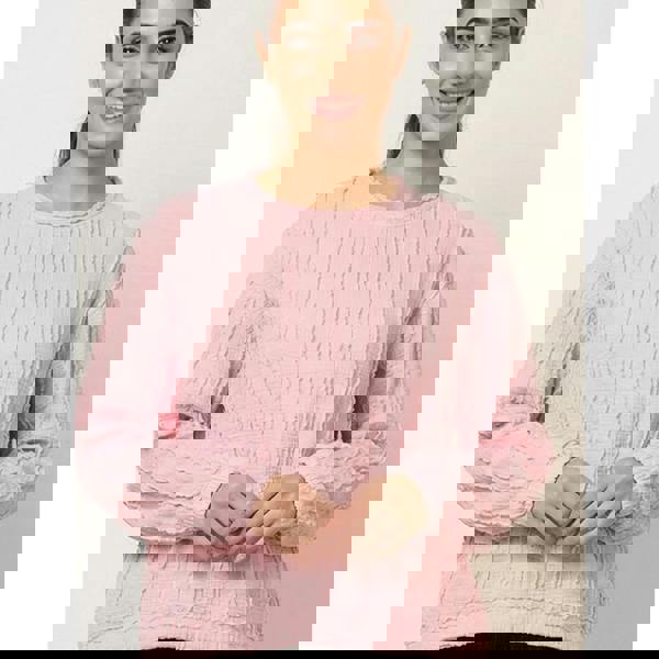 Blue Vanilla Ruffle Detailed Sleeve Top