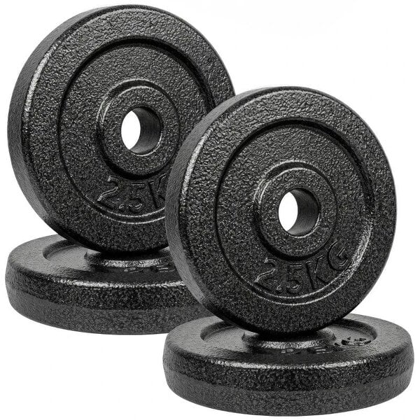 Weight Plates Set, 1"/2.5cm Weight Disc Pair, 4 x 2.5kg Metal Dumbbell/Barbell Plates for Home Gym