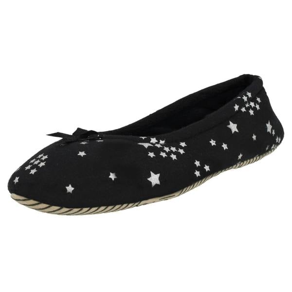 Spot On Ladies Spot On Star Print Slippers