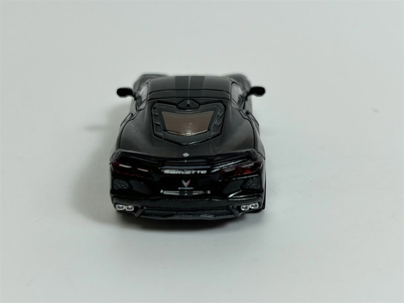 Mini GT Chevrolet Corvette Stingray Black With Midnight Grey Stripe RHD 1:64 Scale MGT00153R