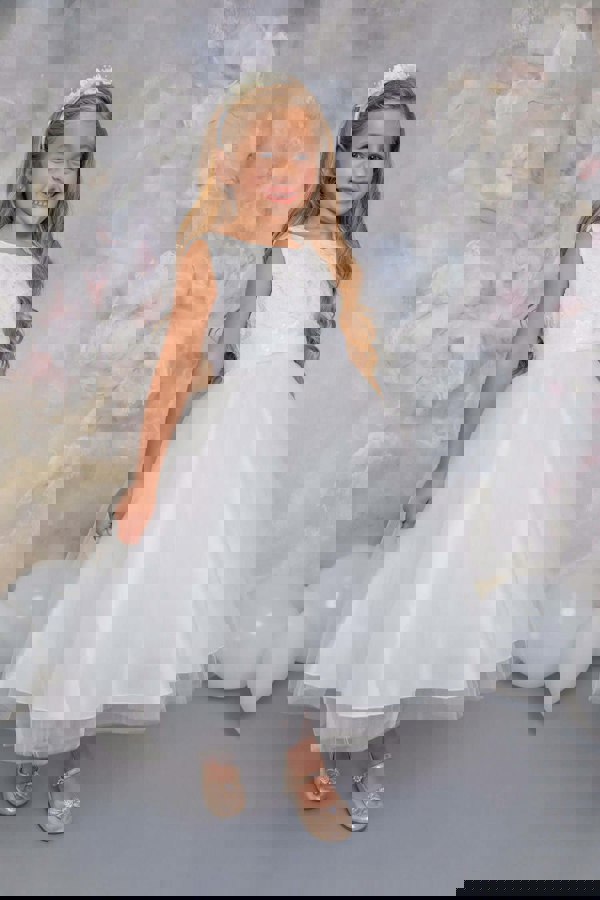 Young girl wearing pretty dress