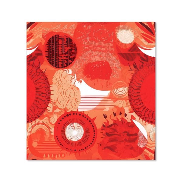 Warren Reed - Designer Abstract Red Sun pattern Kitchen Splashback