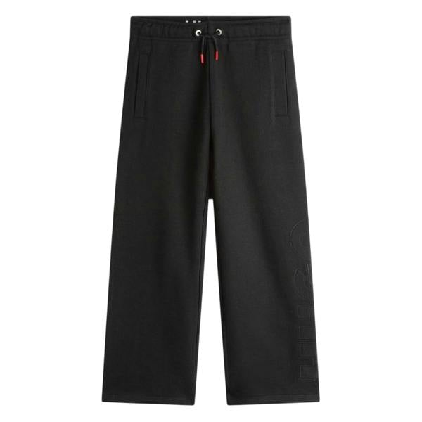 Hugo Childrens/Kids Embroidered Logo Wide Leg Sweatpants - Black - 