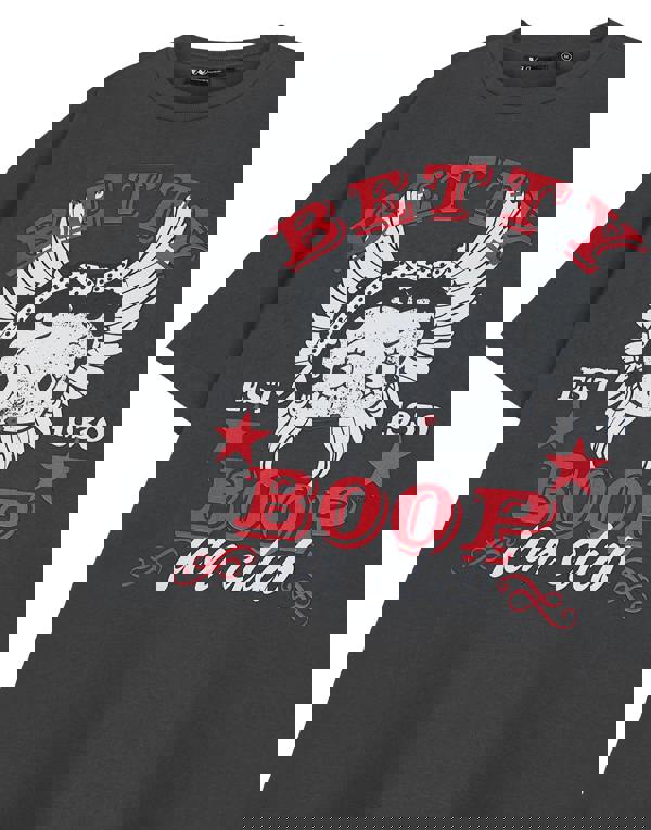 Betty Boop Womens Grey Fan Club Short Sleeved T-Shirt