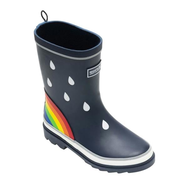 Regatta Childrens/Kids Mudplay III Rainbow Wellington Boots - Navy - 