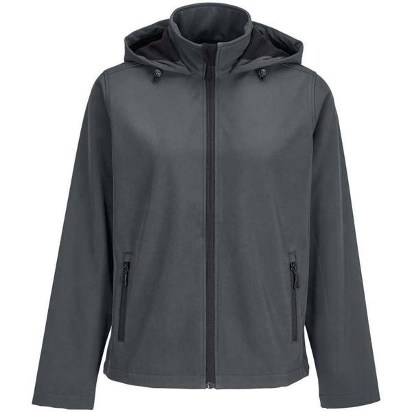 SOLS Womens/Ladies Race Hooded Soft Shell Jacket - Charcoal