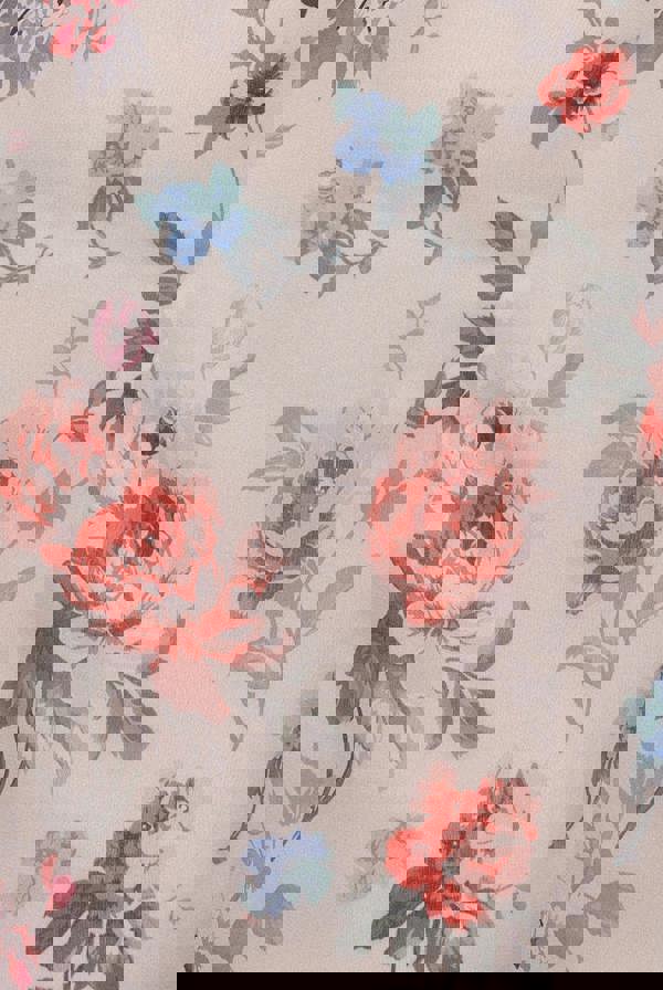 Floral Printed Chiffon Ruffle Maxi - Cream DR3750