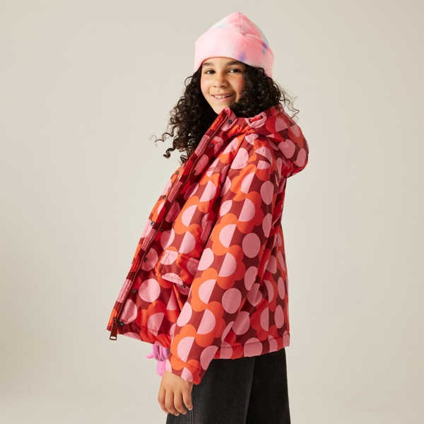 Regatta Girls Orla Kiely Waterproof Jacket - Red