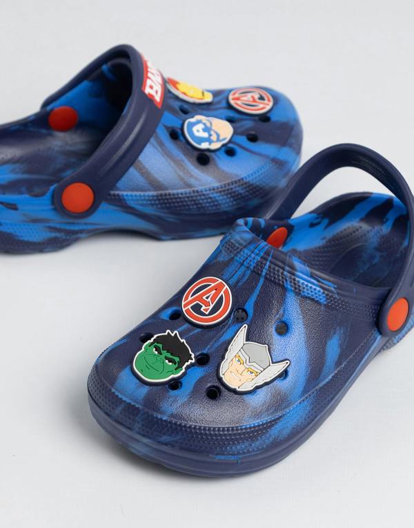 Marvel Avenger Boys Blue Multi Character Clogs
