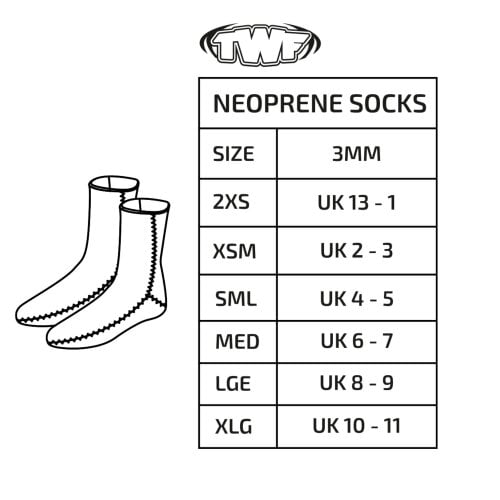TWF 3mm Neoprene Wetsuit Socks