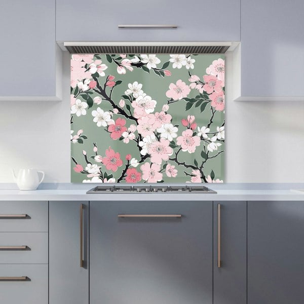 Warren Reed - Designer Pink Floral Abstract Pattern Kitchen Splashback