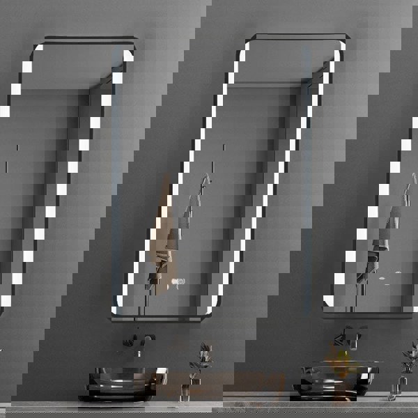 Framed Retangular LED Light Bathroom Vanity Mirror Bathroom Mirror Cabinets Living and Home