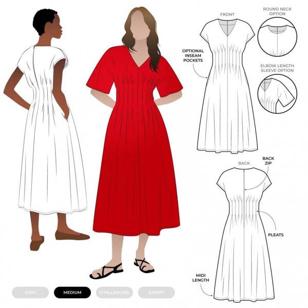 Style Arc Sewing Pattern Bronte Dress - Dresses for Women - Intermediate