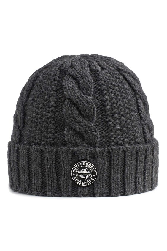 SuperBobble Fisherman's Charcoal Beanie Hat