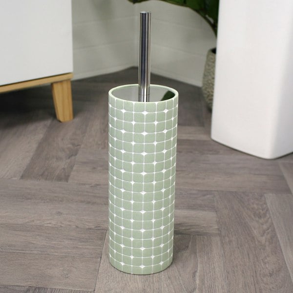 Showerdrape Mosaica Pistachio Green Toilet Brush & Holder