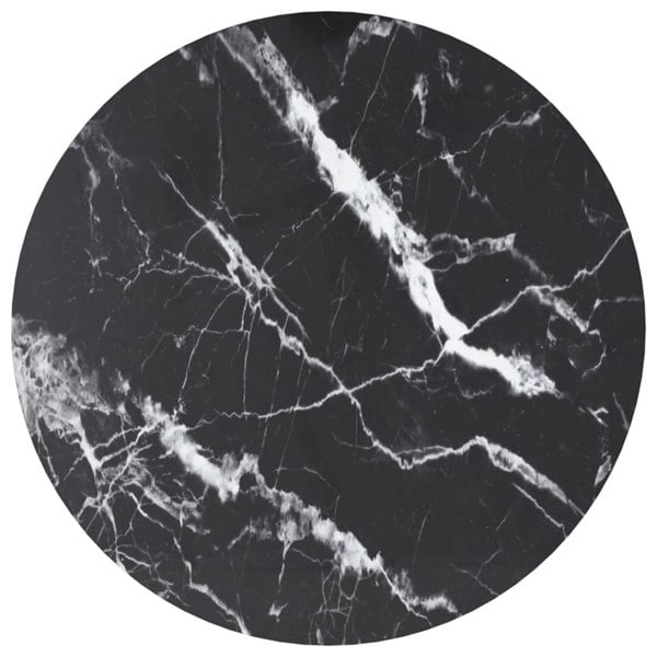 Berkfield Table Top Black �_�”�_60x0.8 cm Tempered Glass with Marble Design
