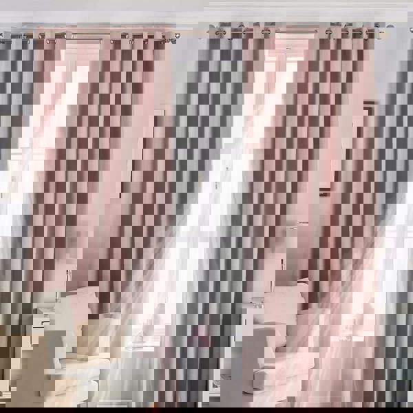 Riva Home Eclipse Blackout Eyelet Curtains - Blush Pink
