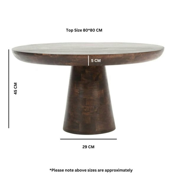 IH Design Monco Dark Mango Wood Round Coffee Table