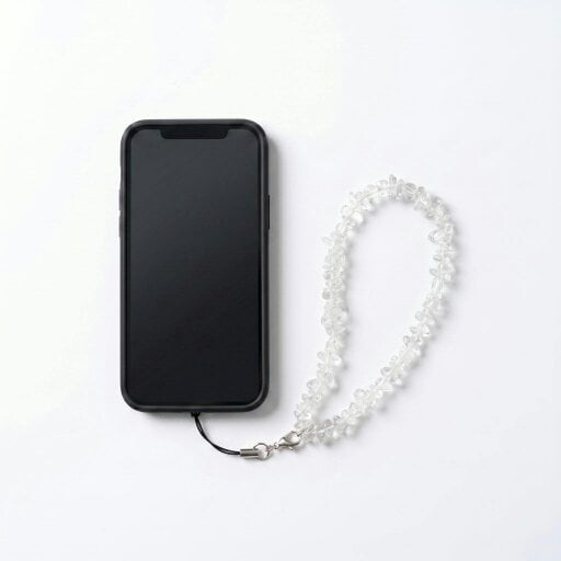 Gold Trip Crystal Phone or Bag Charm - Clear Quartz