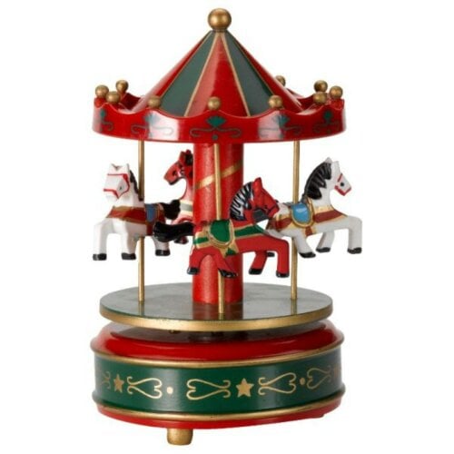 Samuel Alexander 18cm Wind Up Musical Carousel Indoor Christmas Decoration