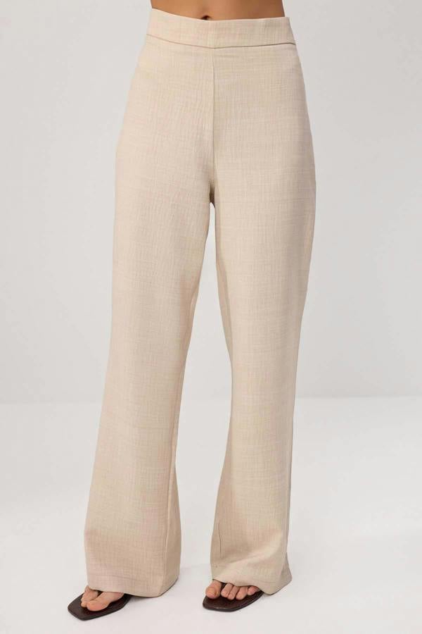 2-Piece Boat Neck Fitted Blouse and Wide Leg Trouser Co-ord