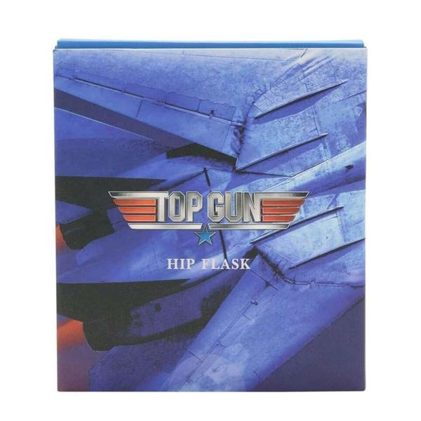Widdop & Co Top Gun Stainless Steel 6oz Hip Flask with Faux Leather Sleeve Brown