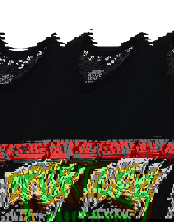 Teenage Mutant Ninja Turtles Mens Black Mutant Mayhem Logo Short Sleeved T-Shirt