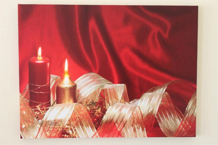 Christmas Ribbon & Candles Print HD1025