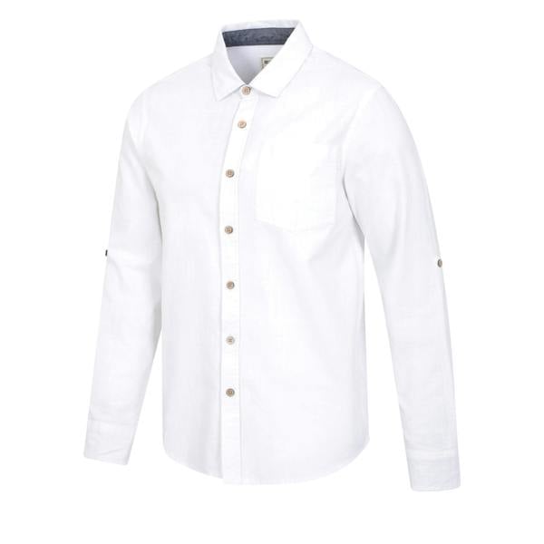 Mountain Warehouse Mens Coconut Textured Long-Sleeved Shirt - White - 