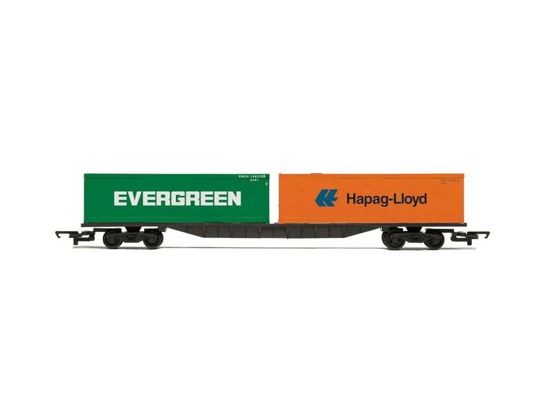 Hornby RailRoad BR FFA Bogie Flat Wagon w/2x30' Container Load