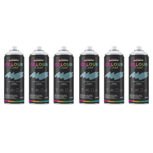 Colour Coat 6X Forest Mist RAL 180 60 20 Gloss Spray Paint 400ml