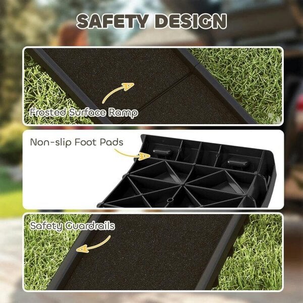 Foldable Dog Ramp with Frosted Anti-slip Surface, Portable & Lightweight, for Cars, Home, 155 x 38.5 x 15.5 cm