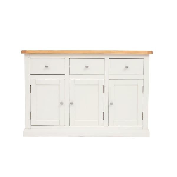 Castelli Off White 3 Drawer 3 Door Sideboard Chrome Knob
