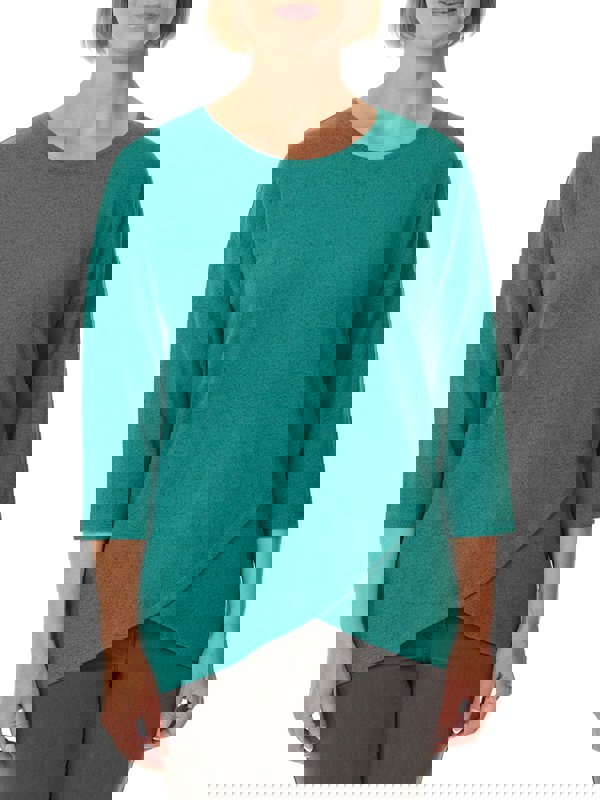 PennyPlain Cross Over Hem Tunic - Azure