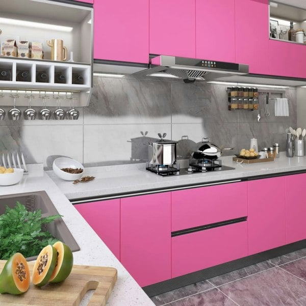 Berkfield Self-adhesive Furniture Film High Gloss Pink 500x90 cm PVC