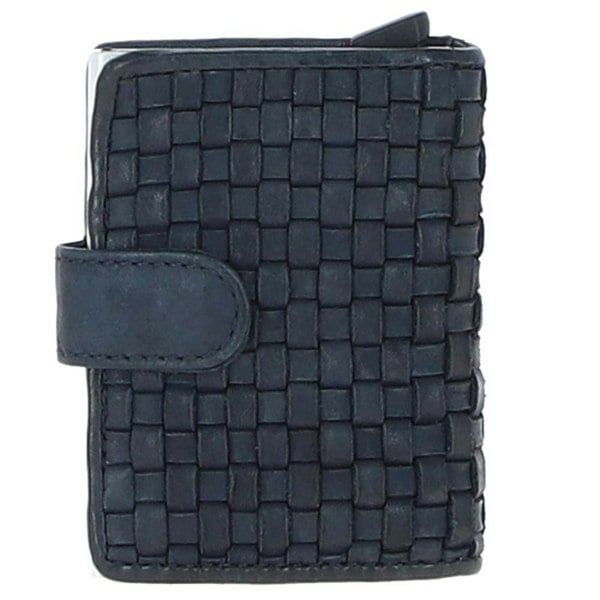 'La Perfetto' Metal & Woven Leather Card Wallet Case: D-10W