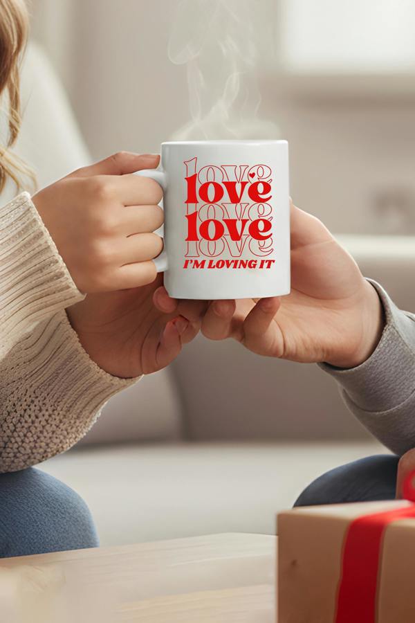Dyzi Love Typography Printed Ceramic Mug 330ml Valentine’s Day Gift