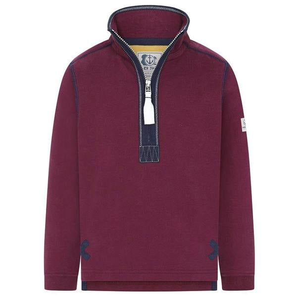 Lazy Jacks Boys Quarter Zip Sweatshirt - Currant