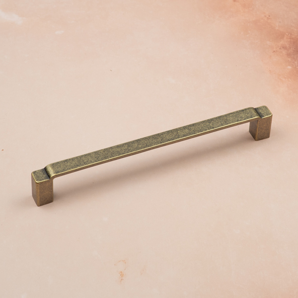 Handle & Home Antique Brass Stepped Cabinet Handles
