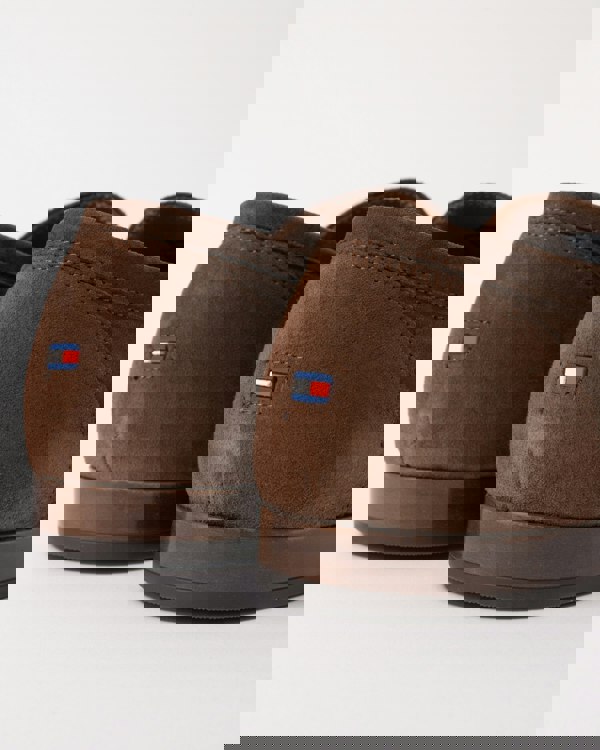 Tommy Hilfiger Flexible Suede Mens Loafer - Legacy Brown - CHO - Designer Mens Shoes