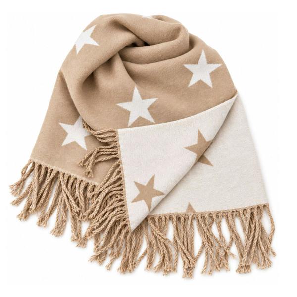 Love EMVY Ladies Reversible Star Cashmere Blend Scarf