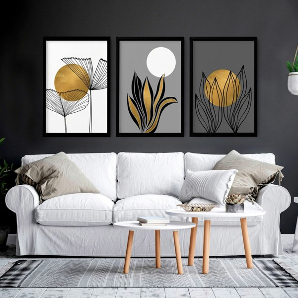 Pictures for the hallway | set of 3 framed wall art prints