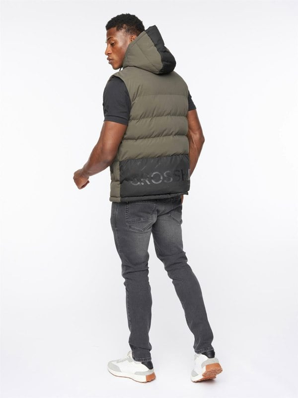 Crosshatch Kremlins Embossed Gilet Olive