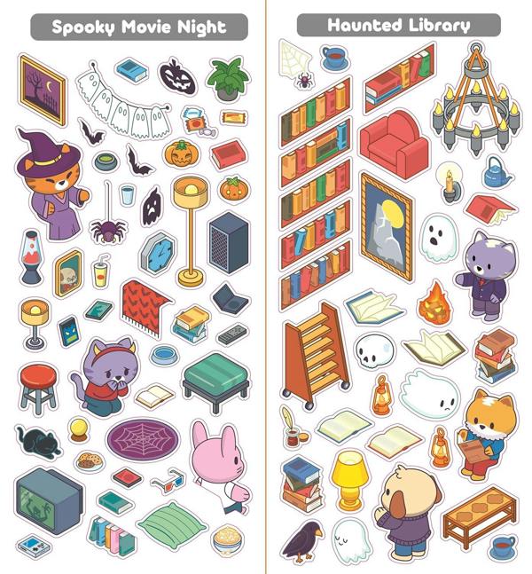 Sticker Therapy: Cosy Creepy Creations: Design your own miniature 3D scenes | Over 150 stickers to create the cutest, creepiest, and cosiest rooms